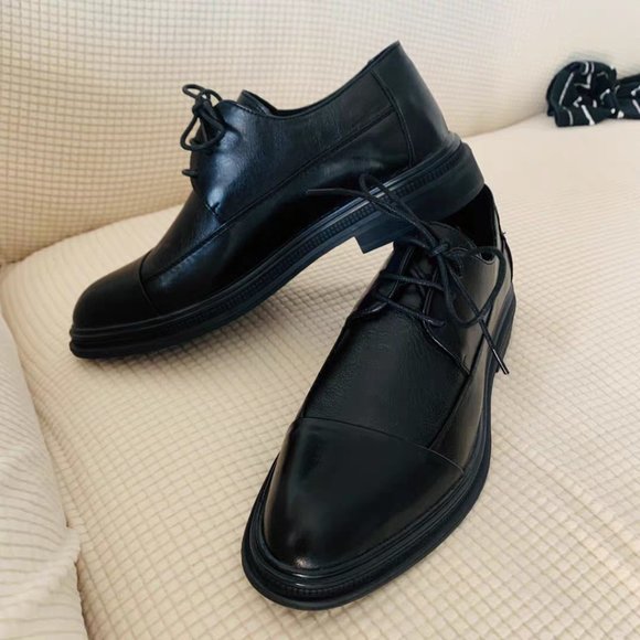 Black leather shoes